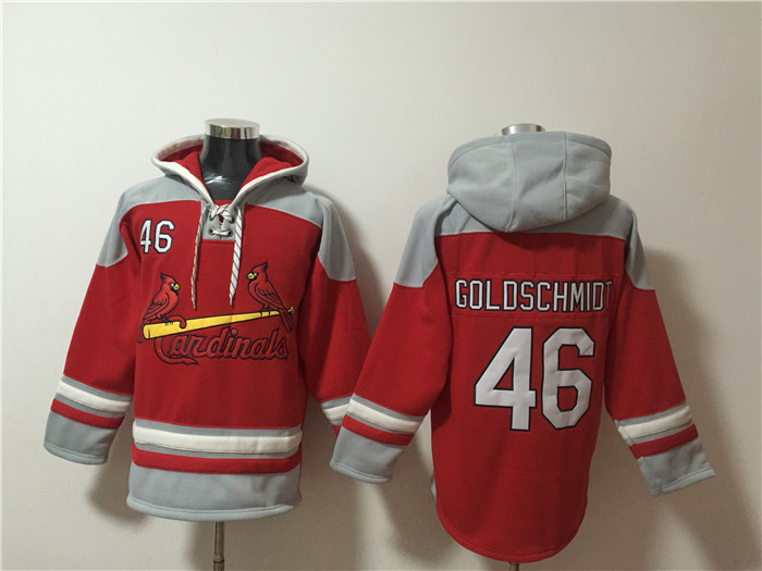 Men's St.Louis Cardinals #46 Paul Goldschmidt Ageless Must-Have Lace-Up Pullover Hoodie - Click Image to Close